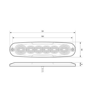 Tail light - LED Autolamps - 12 series - 5.2" - 13.1cm - Clear - Fog - 12V-24V