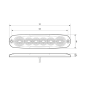 Bakljus - LED Autolamps - 12-serien - 5.2" - 13.1cm - Klar - Dim - 12V-24V