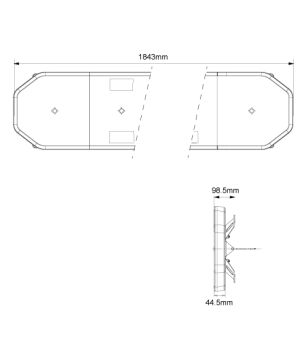 Blitzlicht-Balken - 247 Lighting - Apollo - Full LED - 72.6" - 184.3cm - Klar - inklusive Standbügel - 19 Blitzmuster - Amber - R65 - 12V-30V 