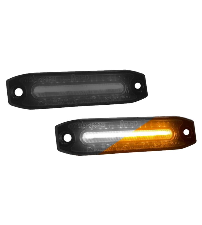 Markeringsljus - M-Led - Dual Color - 3.1" - 8cm - Smoke - Vit/Bärnsten - 12V-24V Markeringsljus - M-Led - Dual Color - 3.1" - 8cm - Smoke - Vit/Bärnsten - 12V-24V
