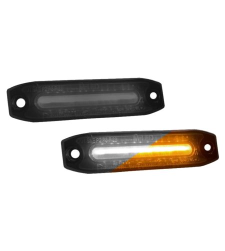 Markeringsljus - M-Led - Dual Color - 3.1" - 8cm - Smoke - Vit/Bärnsten - 12V-24V 