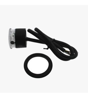 Warning light - M-Led - Compact - 1.3" - 3.4cm - Clear - Position light Amber - 20 flash patterns - Amber - R65 - 12V-24V