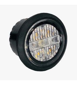 Blitzleuchte - M-Led - Compact - 1.3" - 3.4cm - Klar - Positionslicht Rot - 20 Blitzmuster - Weiß - R65 - 12V-24V 