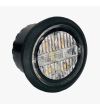 Warning light - M-Led - Compact - 1.3" - 3.4cm - Clear - Position light Red - 20 flash patterns - Amber - R65 - 12V-24V