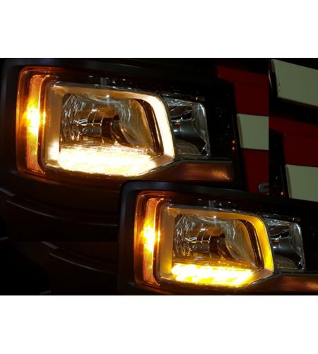 Dagrijverlichting - Matronics - Dual Color / Flitser / Dimbaar / Begroeting - Wit/Amber - 24V - Set - Scania - L/P/G/R/S-series 