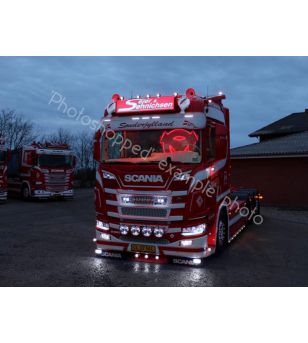 Daytime running lights - Matronics - HLstrip - Dual Color / Strobe - Amber/Xenon white - 24V - Set - Scania - L/P/G/R/S-series -