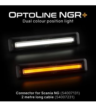 Begrenzungsleuchte - Ledson - Optoline NGR+ - 7.2" - 18.3cm - Weiß/Amber - 12V-24V - Scania - L/P/G/R/S-series - 2016+