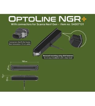 Markeringsljus - Ledson - Optoline NGR+ - 7.2" - 18.3cm - Vit/Bärnsten - 12V-24V - Scania - L/P/G/R/S-series - 2016+