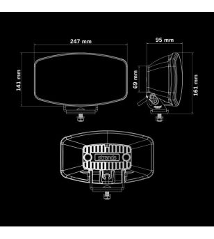 Verstraler - Strands - IZE LED OG - 9.7" - 24.7cm - Smoke - Old School - Positielicht Wit/Amber - Driving