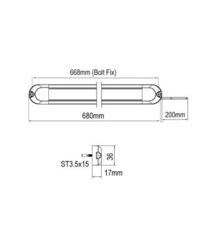 Invändig belysning - 247 Lighting - med rörelsesensor - 26.8" - 68cm - Warm white - 12V-24V -