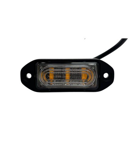 Blitzleuchte - 247 Lighting - Slimline 3-Led - 3.3" - 8.3cm - Klar - 18 Blitzmuster - Amber - R65 - 12V-24V