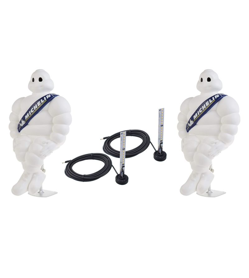 Michelin-Figur - Michelin - Original - Dual Color - 15.7" - 40cm - Weiß/Amber - 1 Blinkmuster - 24V - Set von 2 
