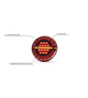 Tail light - WAS - DD - Black - smoke - LED - Dynamic indicator - Tail - Brake - Ind - Rev - Fog - 12V-24V - ADR