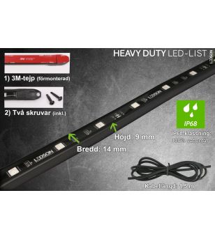 Markeringslicht - Ledson - Heavy Duty - 23.6" - 60cm - LED - Rood - 24V - Set van 5