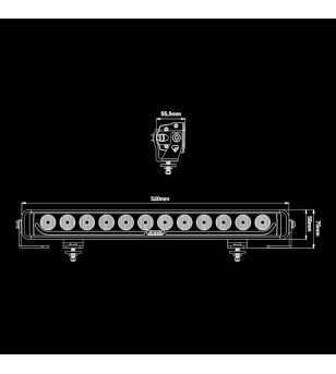 LED bar - Strands - Nuuk D-Line - 20.2" - 51.4cm - Positielicht Wit/Amber - Driving
