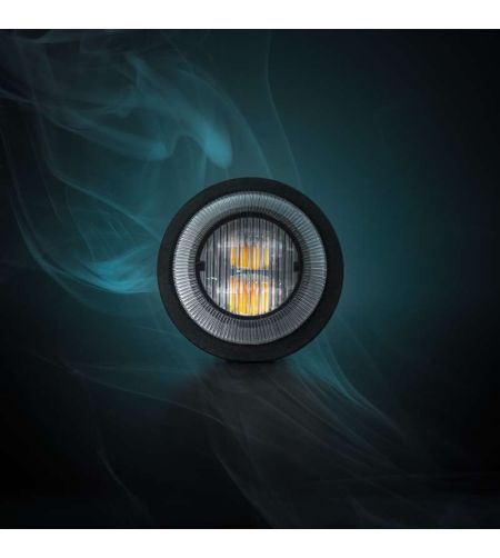Blixtljus - Strands - Dark Knight - 3 LED - 3.1" - 7.9cm - Smoke - 21 blixtmönster - Bärnsten - R65 - 12V-30V -