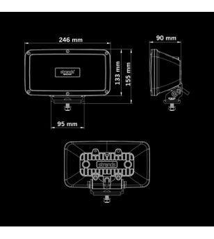 Extraljus - Strands - IZE LED OG - 9.7" - 24.7cm - Smoke - Old School - Positionsljus Vit/Bärnsten - Driving 