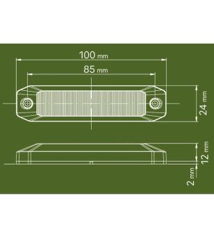 Markeringslicht - Ledson - Optoline NG+ - 6.6" - 16.7cm - Wit/Amber - 24V - Scania - L/P/G/R/S-series - 2016+