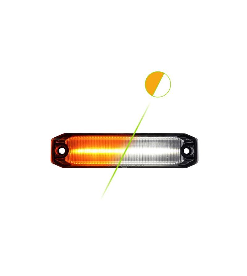 Markeringslicht - Ledson - Optoline M+ - 3.9" - 10cm - Smoke - Amber/Xenon wit - 24V