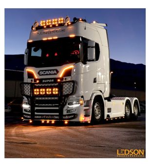 Begrenzungsleuchte - Ledson - Optoline S - 7.1" - 18.1cm - Klar - Amber - 24V - Scania - 4/G/P/R/T