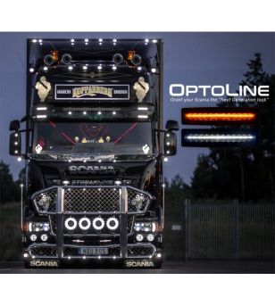 Markeringsljus - Ledson - Optoline S - 7.1" - 18.1cm - Klar - Xenon vit - 24V - Scania - 4/G/P/R/T