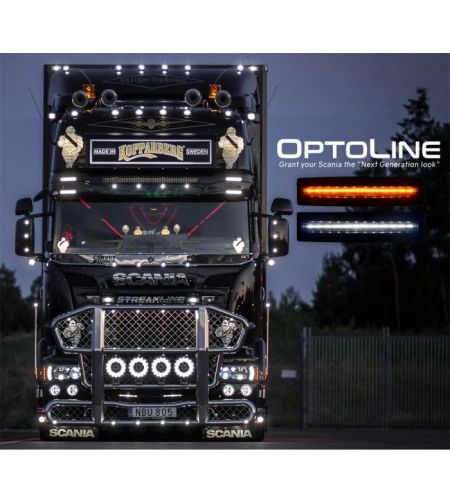Begrenzungsleuchte - Ledson - Optoline S - 7.1" - 18.1cm - Klar - Xenon Weiß - 24V - Scania - 4/G/P/R/T 
