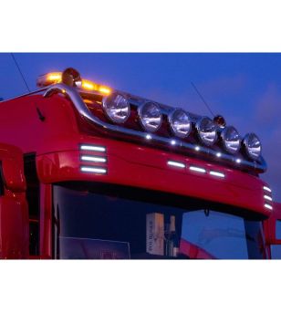 Begrenzungsleuchte - Ledson - Optoline NG+ - 6.6" - 16.7cm - Weiß/Amber - 24V - Scania - L/P/G/R/S-series - 2016+