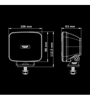 Work light - Strands - FOR9T No-Glare - 78W - 4.3" - 10.8cm - Smoke - Position light White/Red/Amber - Work / Scene