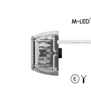 Double burner - M-Led - Work - Arbetsbelysning - 4.9" - 12.5cm - Höger - Klar - Vit - 12V-30V 