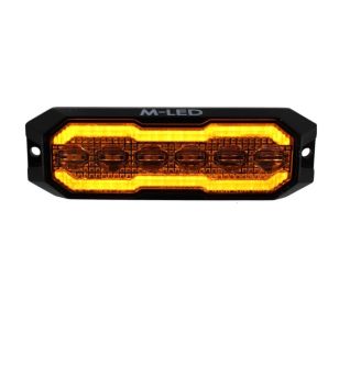 Warning light - M-Led - Halo - 5.1" - 12.9cm - Smoke - Position light Amber - 16 flash patterns - Amber - R65-2 - 12V-24V