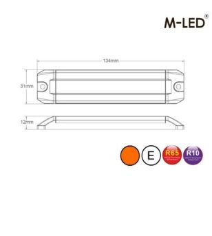 Warning light - M-Led - Dynamic - 5.3" - 13.4cm - Smoke - Position light Amber - 12 flash patterns - Amber - R65-2 - 12V-24V