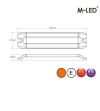 Blixtljus - M-Led - Dynamic - 5.3" - 13.4cm - Smoke - Positionsljus Bärnsten - 12 blixtmönster - Bärnsten - R65-2 - 12V-24V -