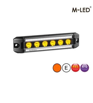 Blitzleuchte - M-Led - Dynamic - 5.3" - 13.4cm - Smoke - Positionslicht Weiß - 12 Blitzmuster - Amber - R65-2 - 12V-24V 