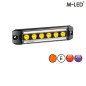 Warning light - M-Led - Dynamic - 5.3" - 13.4cm - Smoke - Position light White - 12 flash patterns - Amber - R65-2 - 12V-24V