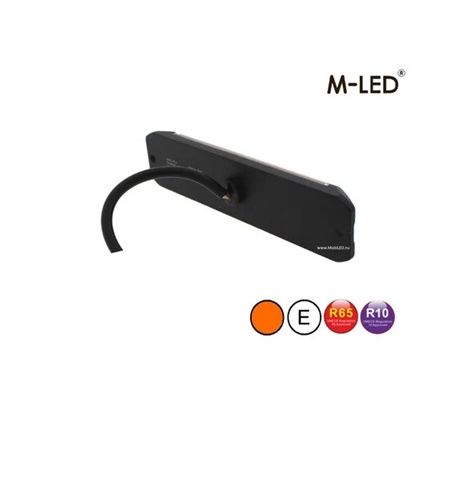 Blixtljus - M-Led - Dynamic - 5.3" - 13.4cm - Smoke - Positionsljus Röd - 12 blixtmönster - Bärnsten - R65-2 - 12V-24V - 