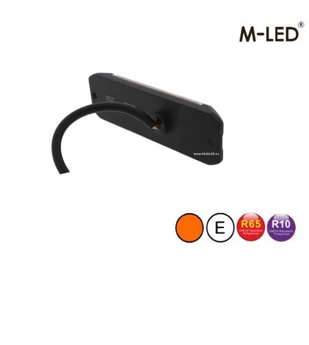 Blixtljus - M-Led - Dynamic - 4" - 10.2cm - Smoke - Positionsljus Röd - 12 blixtmönster - Bärnsten - R65-2 - 12V-24V - 
