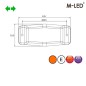 Double burner - M-Led - Classic - Dual Color - 4.9" - 12.5cm - With Turn Signal - LED - Amber - White/Amber - 12V-30V