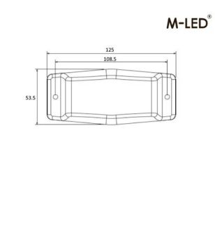 Double burner - M-Led - Classic - Dual Color - 4.9" - 12.5cm - Bärnsten - Vit/Bärnsten - 12V-30V -