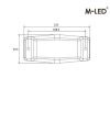Double burner - M-Led - Classic - Dual Color - 4.9" - 12.5cm - Bärnsten - Vit/Bärnsten - 12V-30V -