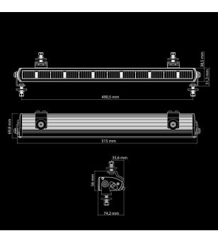 LED Light bar - Strands - Dark Knight Identity - 20.5" - 52cm - Position light White/Amber - Driving