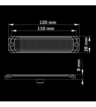 Markeringsljus - Strands - Dark Knight Super Dark - 3.3" - 8.4cm - Smoke - Vit - 12V-30V