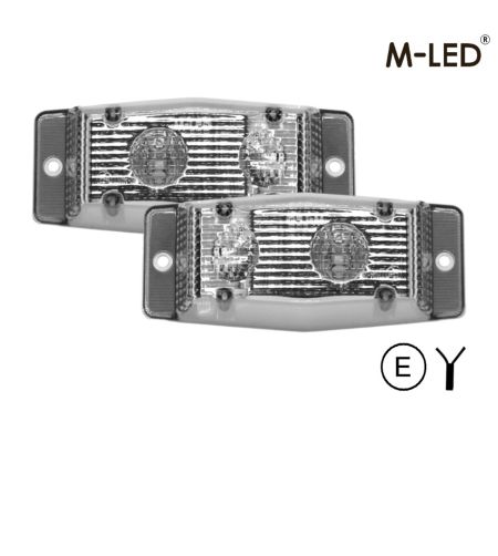 Double burner - M-Led - Work - Arbetsbelysning - 4.9" - 12.5cm - Vänster/Höger - Klar - Vit - 12V-30V - Set om 2 -