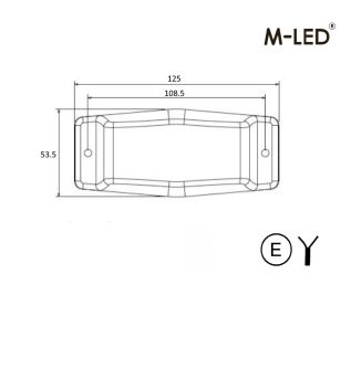 Double burner - M-Led - Classic - 4.9" - 12.5cm - With Brake light - Red - 12V-24V