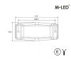 Double burner - M-Led - Classic - 4.9" - 12.5cm - With Brake light - Red - 12V-24V