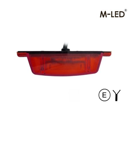 Double burner - M-Led - Classic - 4.9" - 12.5cm - Med Bromsljus - LED - Röd - 12V-24V 