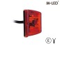 Double burner - M-Led - Classic - 4.9" - 12.5cm - With Brake light - LED - Red - 12V-24V