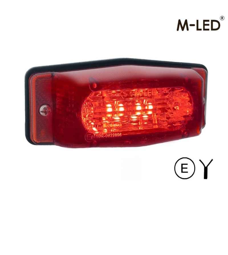 Double burner - M-Led - Classic - 4.9" - 12.5cm - With Brake light - LED - Red - 12V-24V