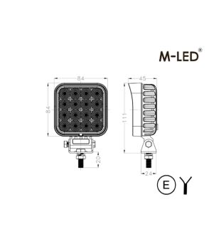 Arbetsbelysning - M-Led - 3.3" - 8.4cm - Work / Scene