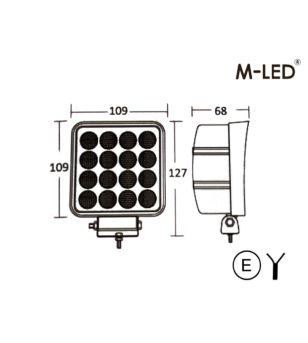 Arbetsbelysning - M-Led - 4.3" - 10.9cm - Dark Look - Work / Scene