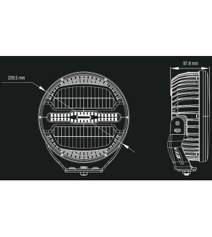 Driving light - Lumidrive - Rayzor - 9" - 22.8cm - Smoke - Position light White/Amber - 4 flash patterns - Driving